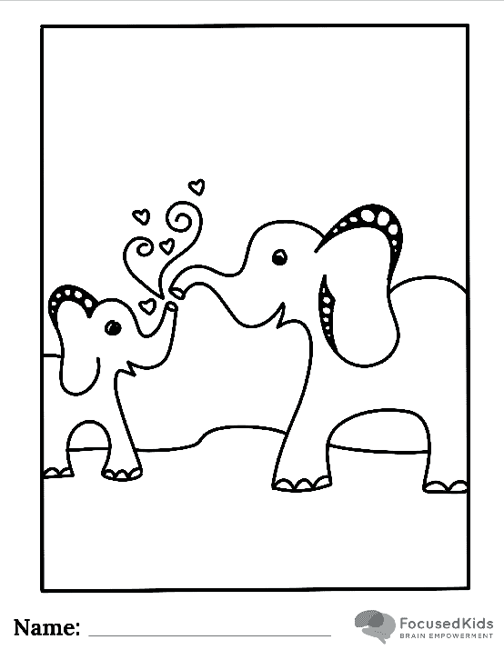 FocusedKids Coloring Page Download: Elephants